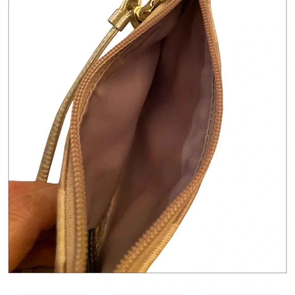 Coach Julia Optic Art Lurex Gold Wristlet